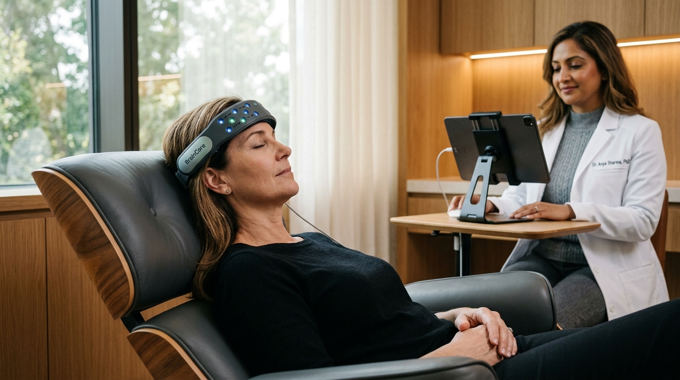 BrainCore neurofeedback session in luxury suite
